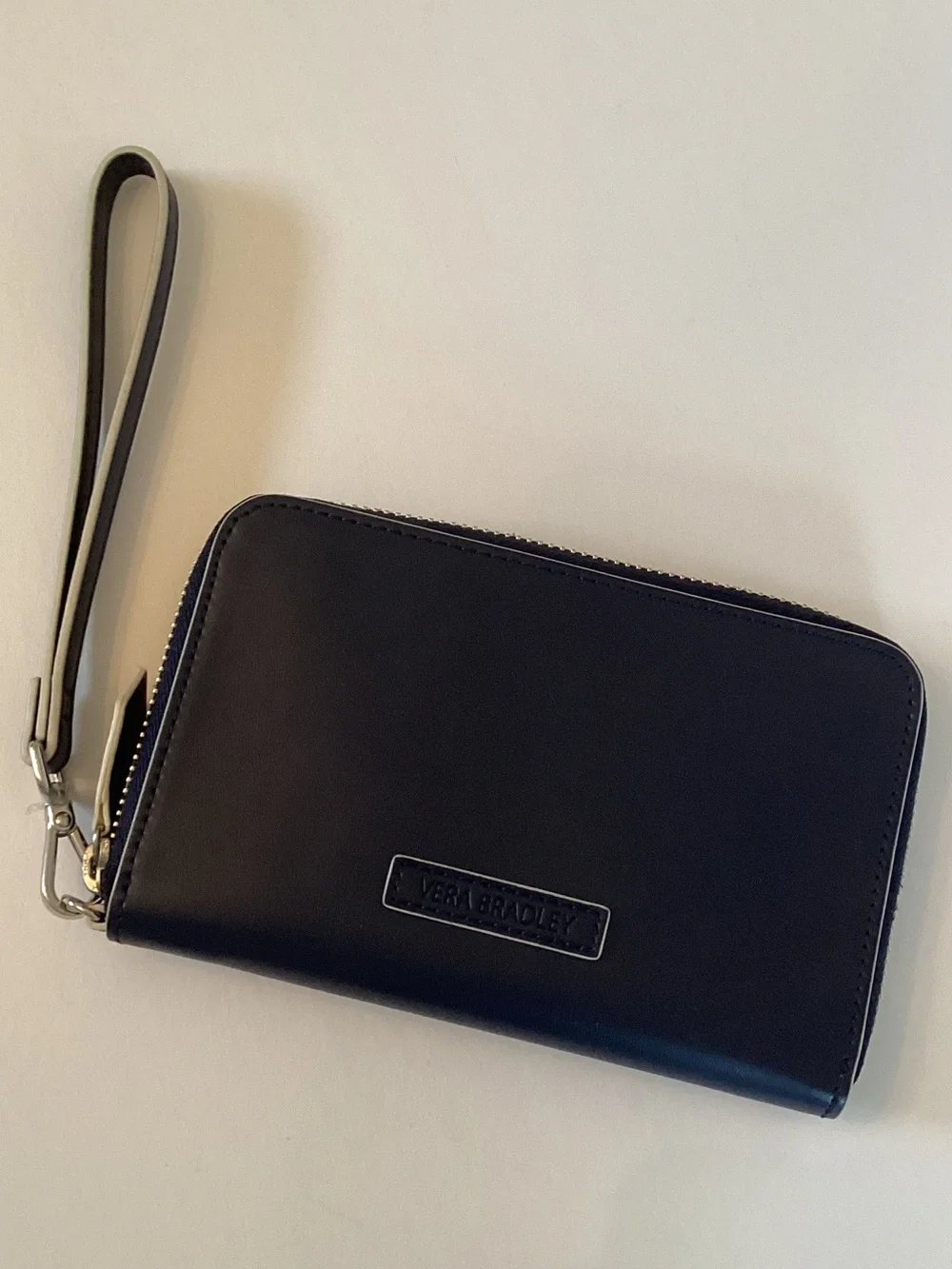 Vera Bradley navy Leather Zip Wristlet Wallet NWOT